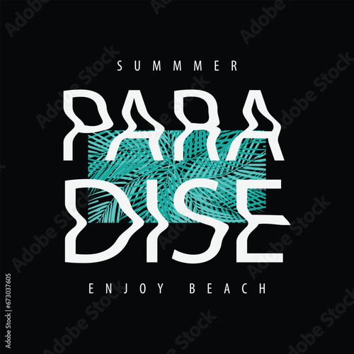 Vector illustration on the theme of summer paradise. t-shirt graphics, poster, banner, flyer, print and postcard