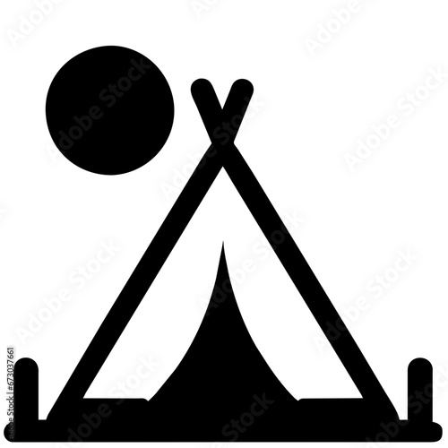 tent and camping icon, generative AI