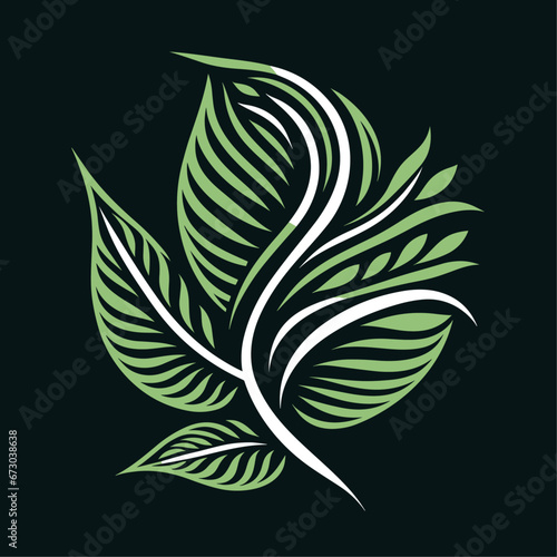 illustration of a leaf, green leaf logo