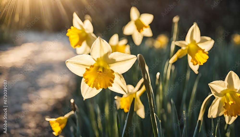Fototapeta premium yellow daffodils in spring