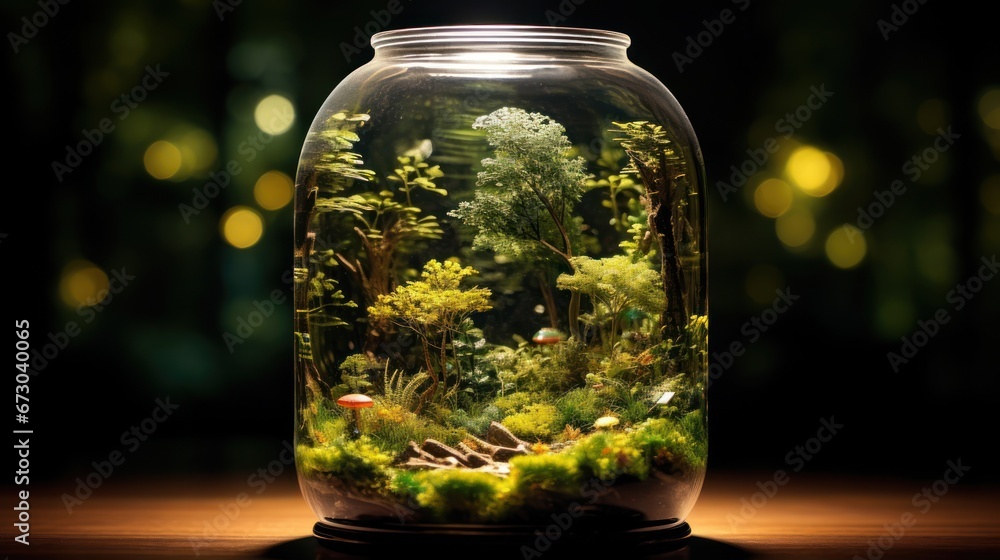 Glass jar captures a tiny, enchanted forest world Glass jar captures a tiny, enchanted forest world