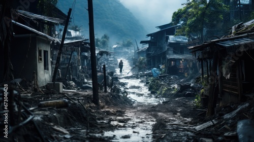 Typhoon rages, leaving behind a trail of ruins