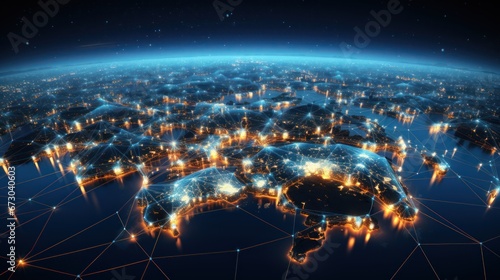 Global web  networks spread far and wide  connecting the world