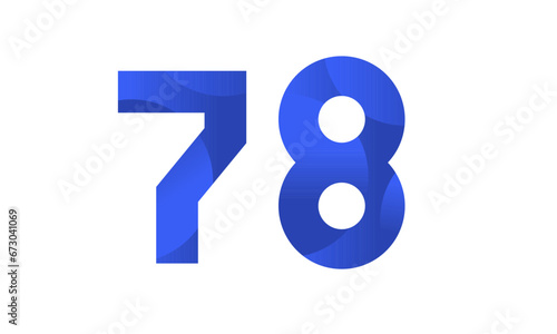 Blue Beach Number Modern Business Logo