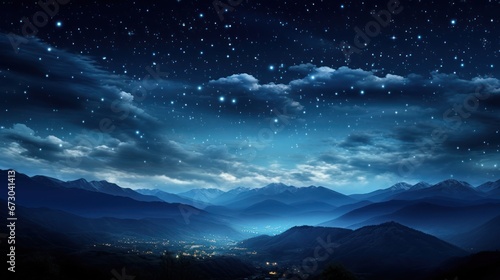 Stars twinkle above as mountains stand in silent watch