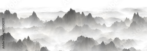 misty mountain landscape photo