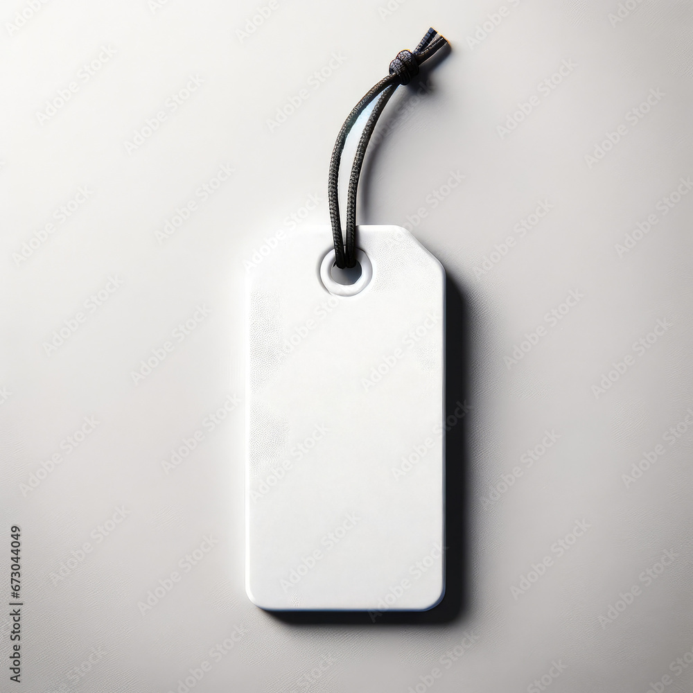 Fototapeta premium Blank White Label Tag with String Loop