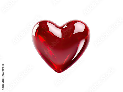 3D Glossy Heart Icon Isolated on Transparent or White Background  PNG
