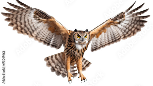 owl shot isolated on transparent background