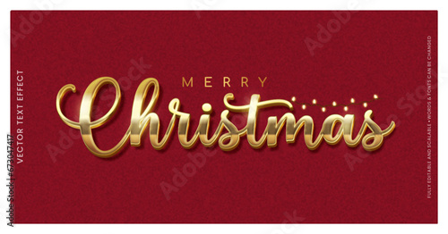 vector editable text effect merry christmas 3d text gold effect