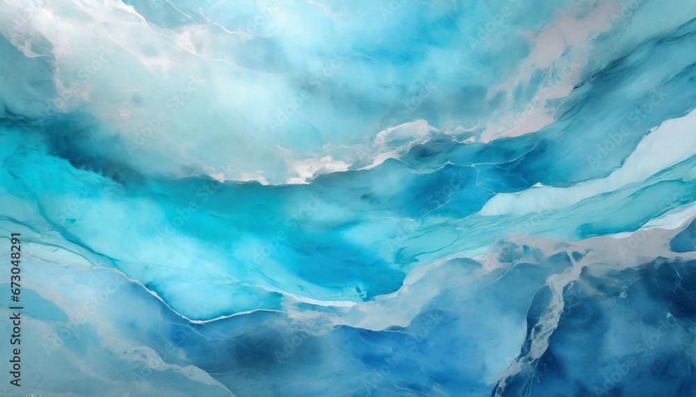 Nature's Symphony: Sky and Sea in Marble Watercolor
