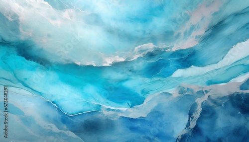 Nature's Symphony: Sky and Sea in Marble Watercolor