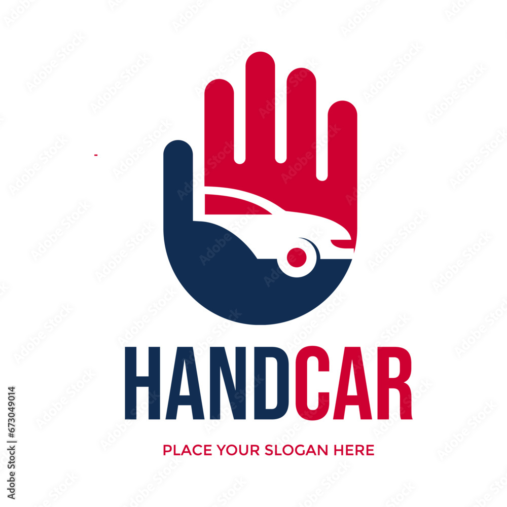 Obraz premium Hand car vector logo template.