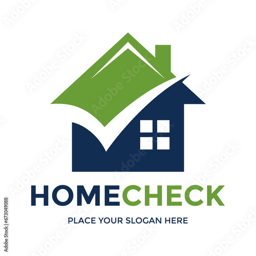 Home check vector logo template.