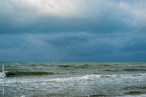 Jour de tempête à la station balnéaire 