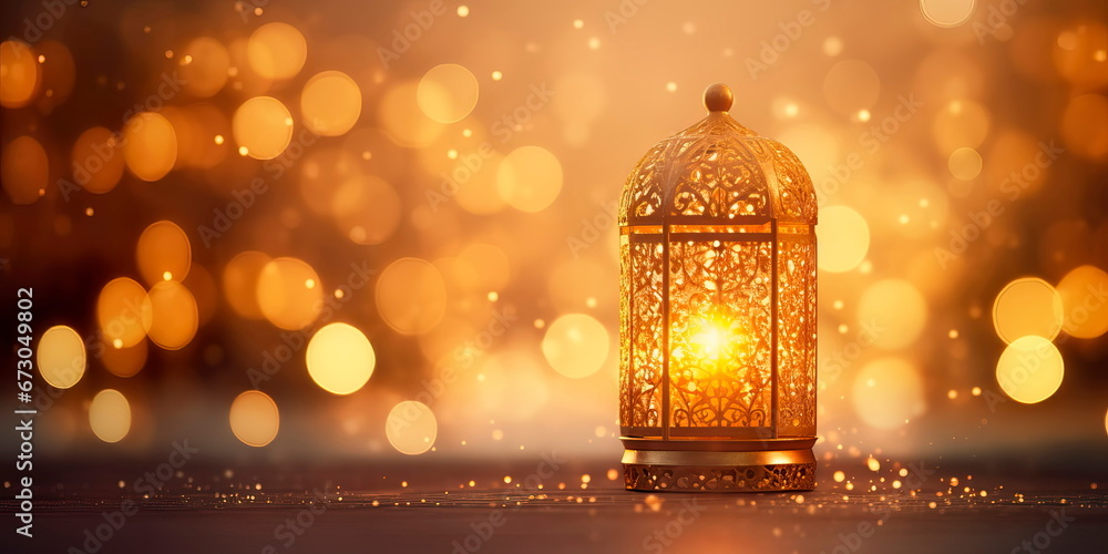 golden bokeh lights represent hope and the promise of better days during the holiday season. - obrazy, fototapety, plakaty 