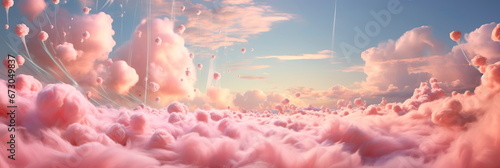 light clouds resemble sweet and fluffy cotton candy, adding a playful and cheerful element to the sky.