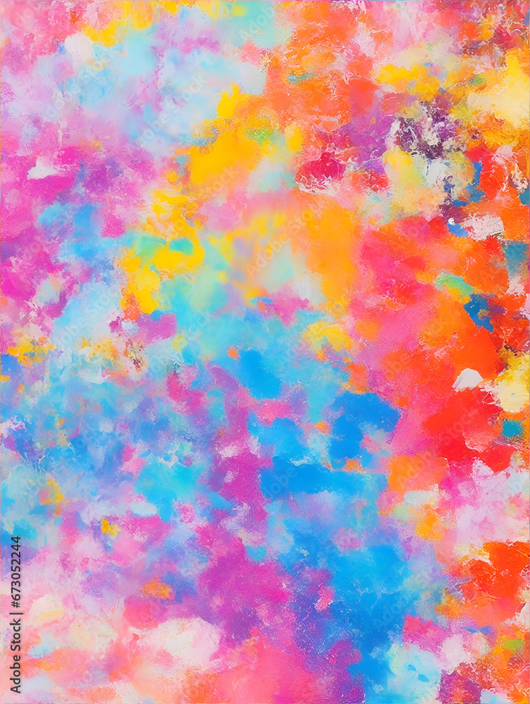 Closeup of abstract rough colorful colorful multicolored art painting texture, with oil brushstroke, pallet knife paint on canvas
