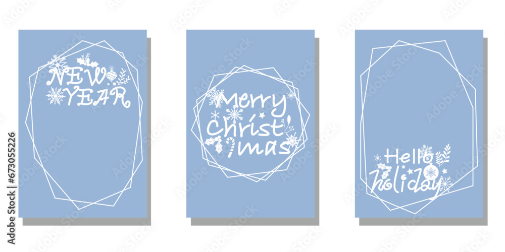 Set of Merry Christmas decoration template. Christmas and new year frame collection for greeting card, sales promotion and invitation. Vector illustration. Set of Merry Christmas decoration template. Christmas and new year frame collection for greeting card, sales promotion and invitation. Vector illustration.