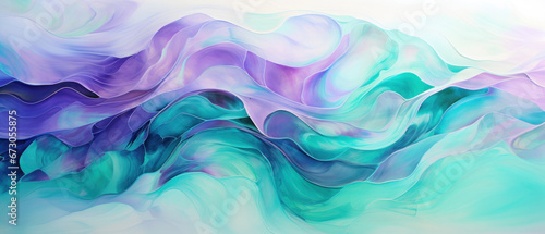 Abstract Marbled Wave: Jade Green & Paint Ink