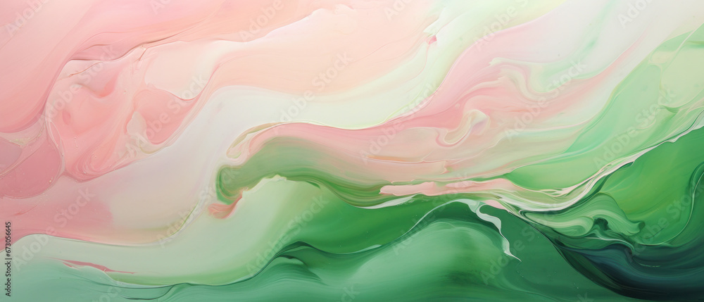 Abstract Marbled Wave: Olive Green and Blue
