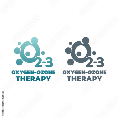 Oxygen and ozone therapy logo. Ozone-oxygen treatment vector icon.