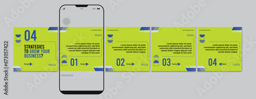 Set of Linkedin Carousel Post, editable social media Instagram carousel post, modern and creative business carousel post template, eps 10.