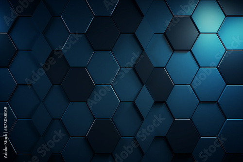 blue hexagon background, Digital hexagon abstract background