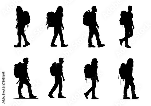 student college backpack silhouette