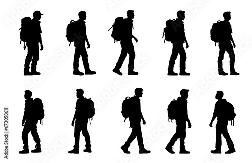 student college backpack silhouette