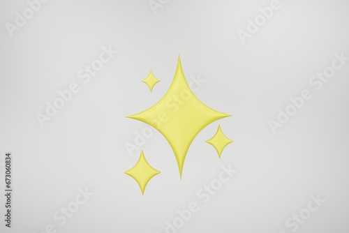 gold star on a white  Sparkle star  set icon