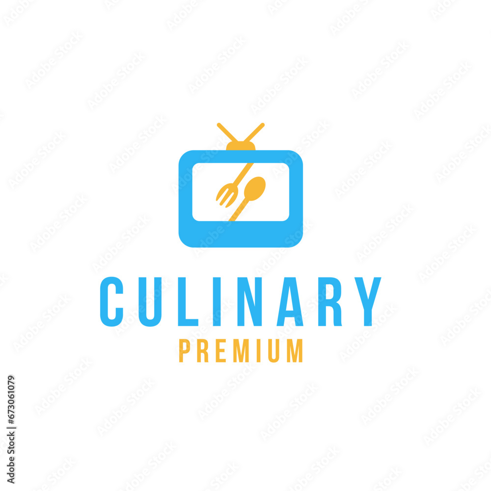 Fork Spoon Food Channel Television Logo Design Concept Vector Illustration Symbol Icon