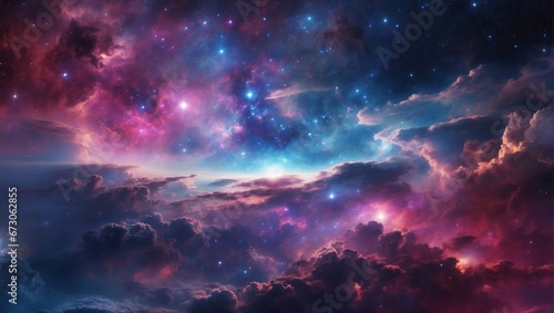 Cosmic Beauty  Mesmerizing Nebula in a Vivid Space Galaxy