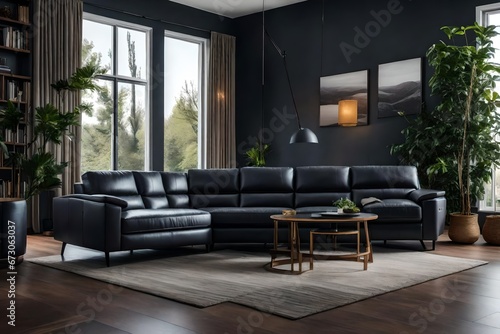 Dark Sofa and Recliner in Scandinavian Design © Muhammad
