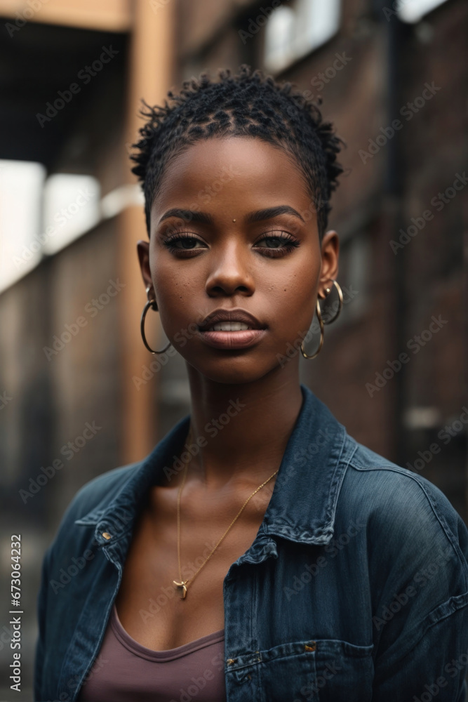 Beautiful black woman,Radiant Joy in the City Beautiful black woman,Radiant Joy in the City
