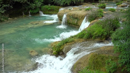 4K Guizhou Libo Xiaokong 68 Waterfall and Stream Natural Landscape photo