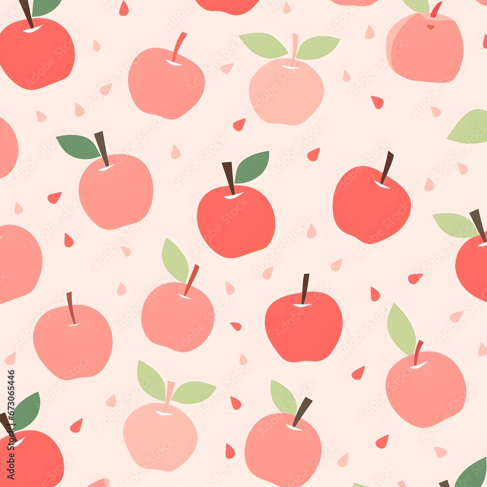 seamless pattern with apples, generative ai seamless pattern with apples, generative ai