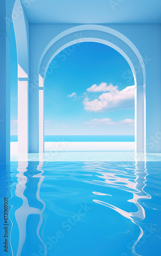 blue ocean resort created with Generative AI tecnology.