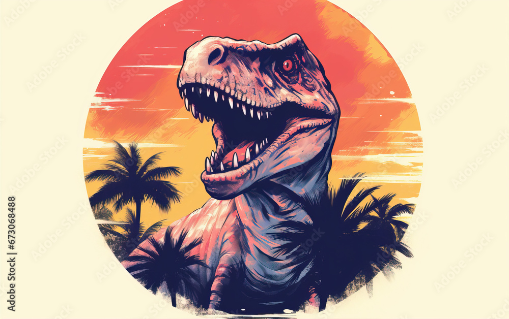 Dinosaur cartoon illustration,created with Generative AI tecnology. Dinosaur cartoon illustration,created with Generative AI tecnology.
