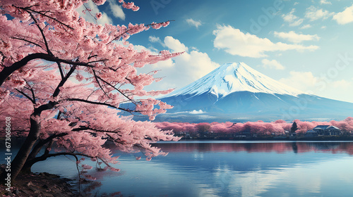 富士山と桜の美しい競演(generative ai) © Rossi0917