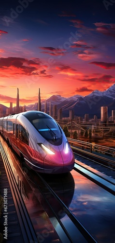 High-Speed Train Cityscape photo