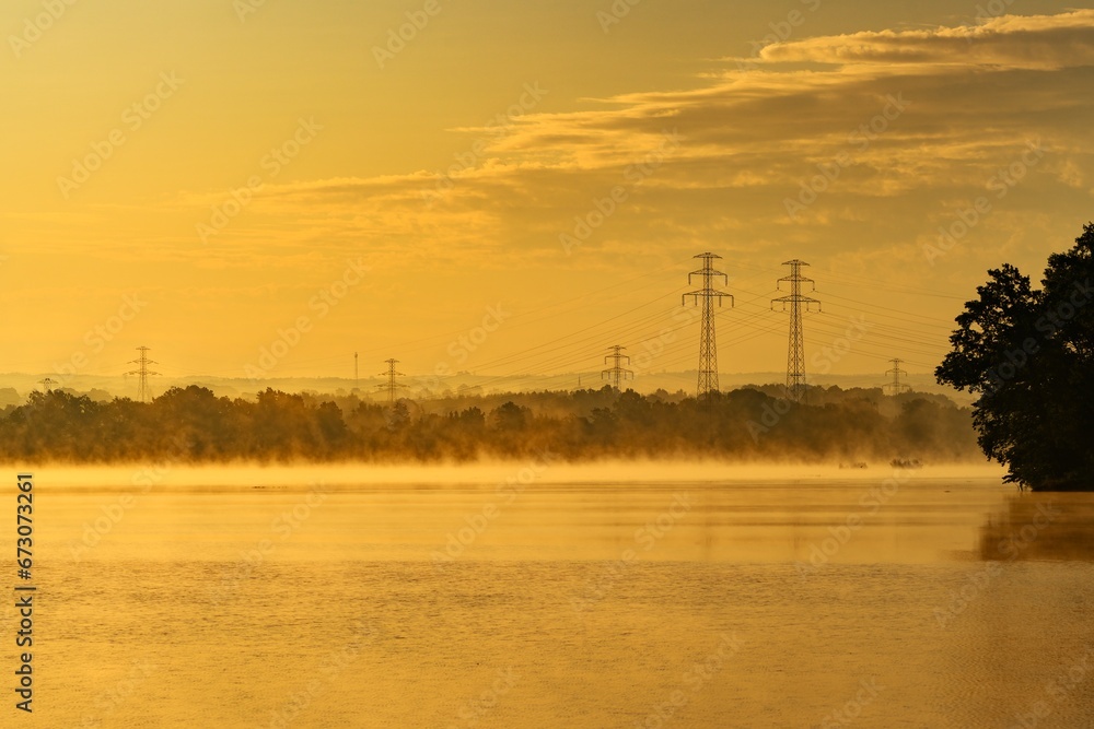Lake Niedow, Spytkow, near Turow coal power plant, Poland. 