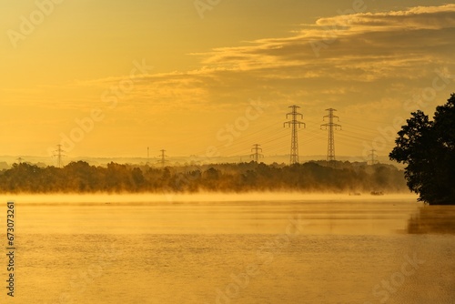 Lake Niedow, Spytkow, near Turow coal power plant, Poland. 