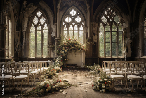 廃業した結婚式場の廃墟