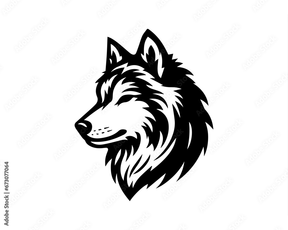Naklejka premium goth, logo, logotype, mark, minimal, minimalist, modern, moon, pet, pets, power, powerpoint, sport, spot, symbol, symbols, unique, wolf, wolf logo, wolf, night wolf