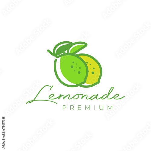 fresh fruit lemonade orange modern colorful line style logo design vector icon illustration