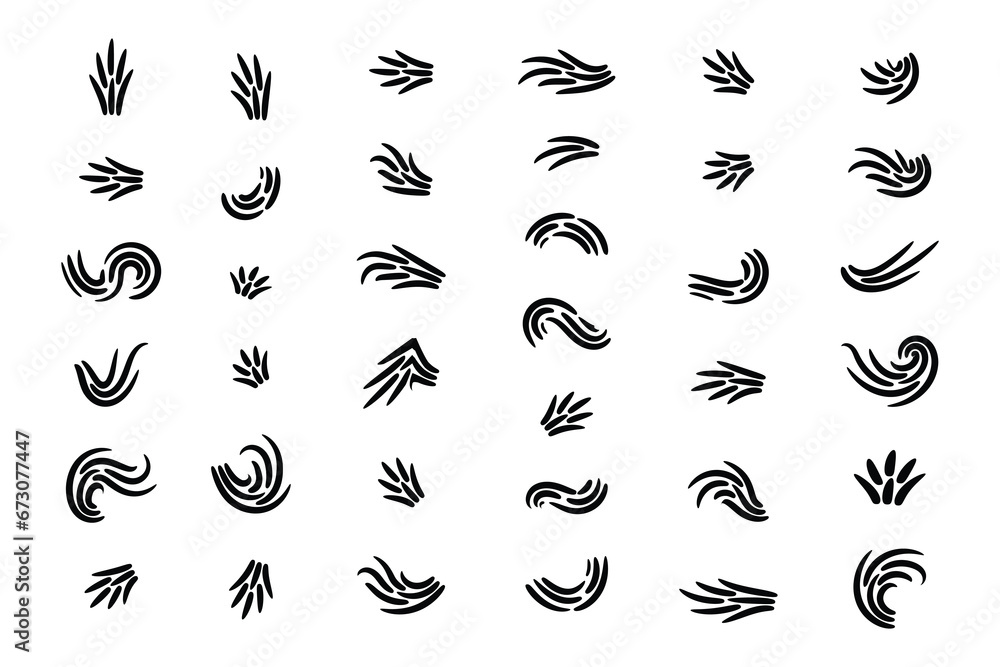 Fototapeta premium set of hand-drawn Ray Burst Accent Flourish, Word Emphasis accent flourish, doodle Accent design elements and ornaments, word highlight decoration, Decorative elements, accents marks text ornament