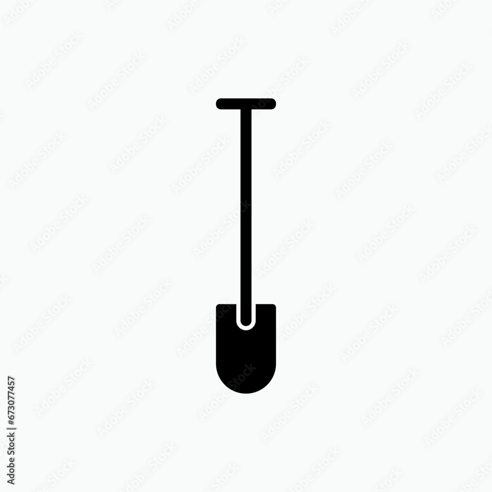 Shovel Icon. Gardening Tool, Dig Equipment Symbol - Vector. Shovel Icon. Gardening Tool, Dig Equipment Symbol - Vector.