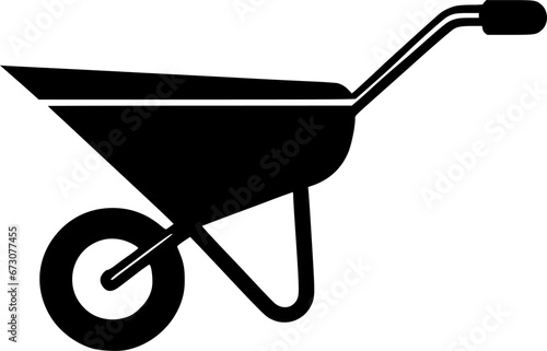 Fototapete Wheelbarrow line icon, filled outline vector sign, linear colorful sign, symbol,