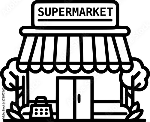 Supermarket building icon vector, filled flat sign, solid pictogram sign, symbol, vector, art